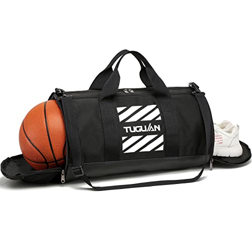 TUGUAN Gym Bag with Shoe Compartment & Wet Pocket