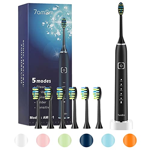 7AM2M Sonic Electric Toothbrush with 6 Brush Heads
