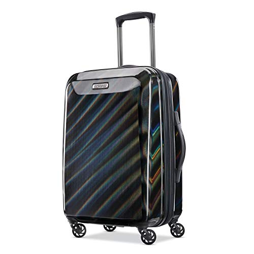 American Tourister Moonlight Hardside Spinner Luggage, Iridescent Black, 21-Inch