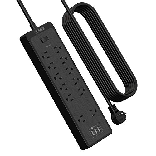 NTONPOWER Surge Protector Power Strip with 12 Outlets - 25 Ft Cord