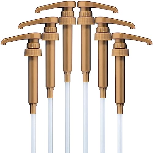 Gold Syrup Pumps Set Of 6 | Fits 750ml Bottles