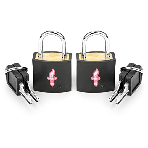 2 Pack Neon Square TSA Lock+Key Padlock