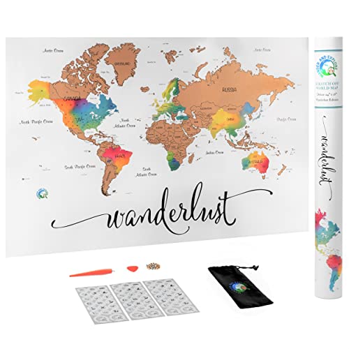 Deluxe Watercolor Wanderlust Scratch Off Map