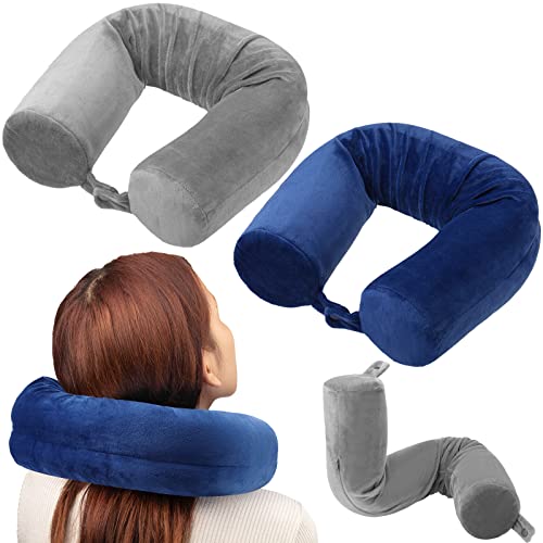 Memory Foam Neck Support Travel Pillow - 2 Pack