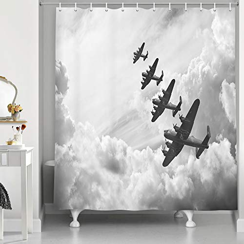 Vintage Airplane Decor Shower Curtain