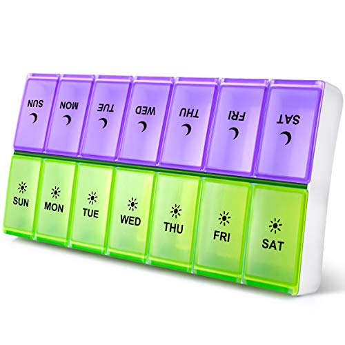 DANYING XL Weekly Pill Box, AM PM Pill Case