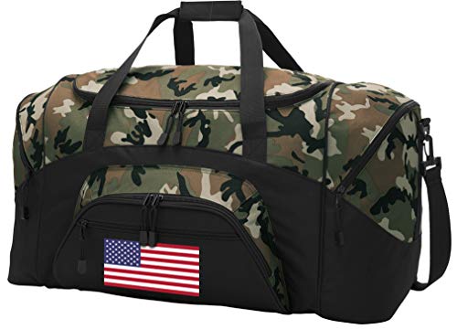 Camo USA Flag Duffel Bag - Stylish American Flag Luggage