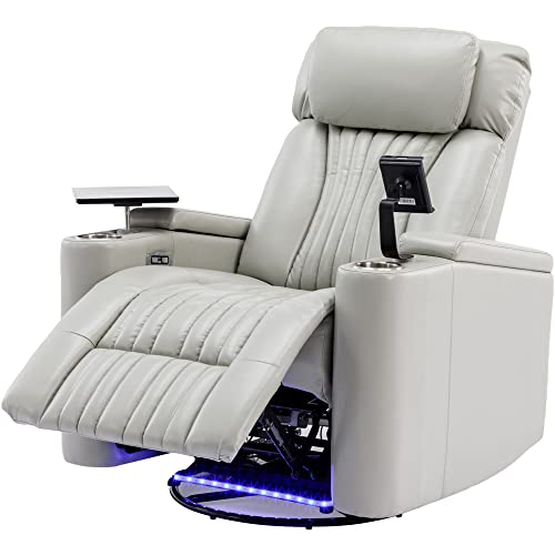 UFINEGO Swivel Recliner Chair with USB Ports and Cup Holders