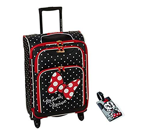 Minnie Mouse Red Bow Softside Spinner 21 with Matching ID Tag