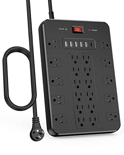 FDTEK Power Strip Surge Protector with Multiple Outlets and USB Ports