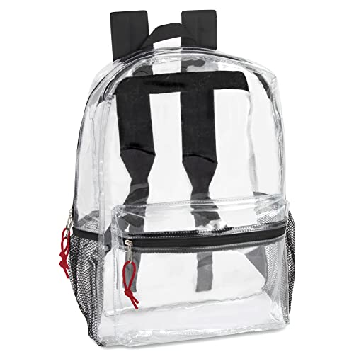 Clear Backpack With Reinforced Straps & Front Accessory Pocket