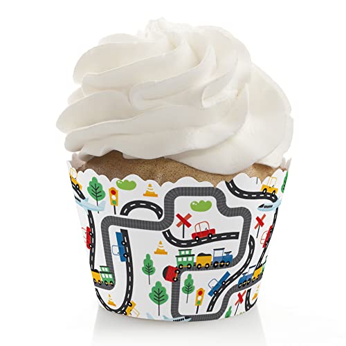 Transportation Birthday Party Cupcake Wrappers - Set of 12