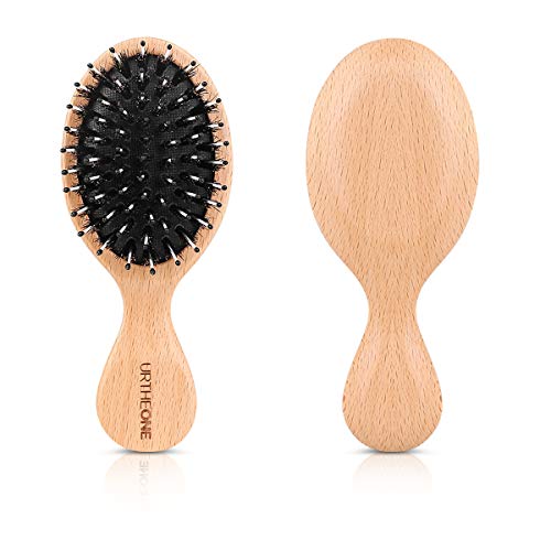 Mini Boar Bristle Hairbrush for Travel