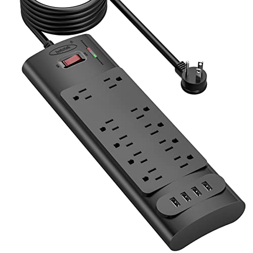 Bototek 14-in-1 Power Strip with Surge Protector and USB Ports
