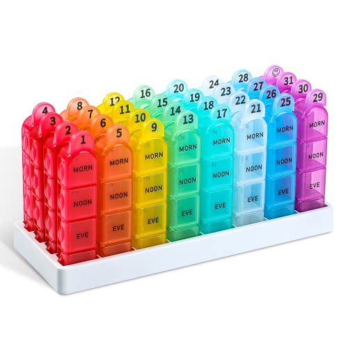 Monthly Pill Organizer with Portable Compartments