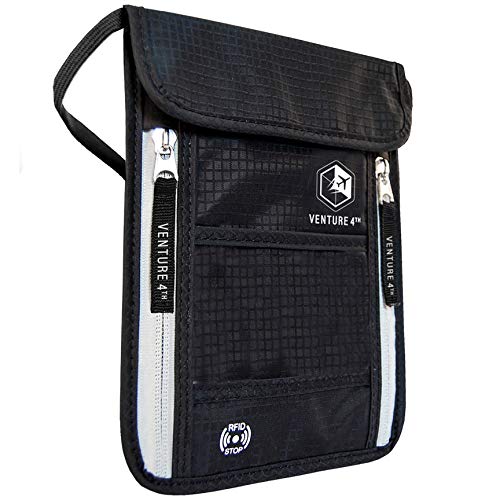 Passport Holder Neck Pouch With RFID Blocking