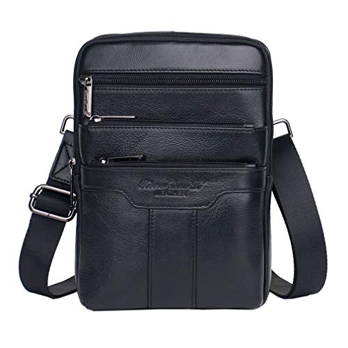 Compact Leather Shoulder Bag for Men and Women
