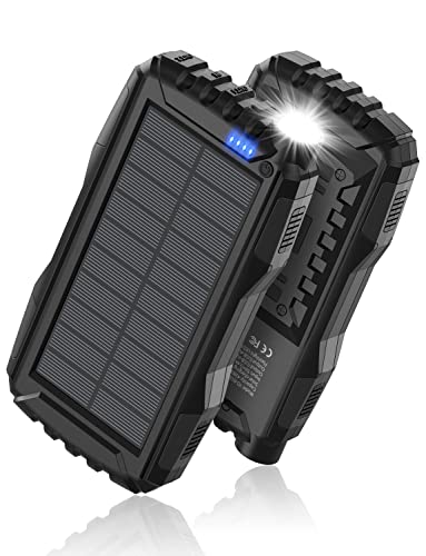 Portable Solar Power Bank - 42800mAh, Fast Charging, Flashlight