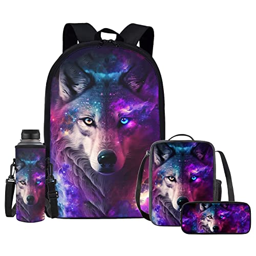 Galaxy Wolf Backpack Set
