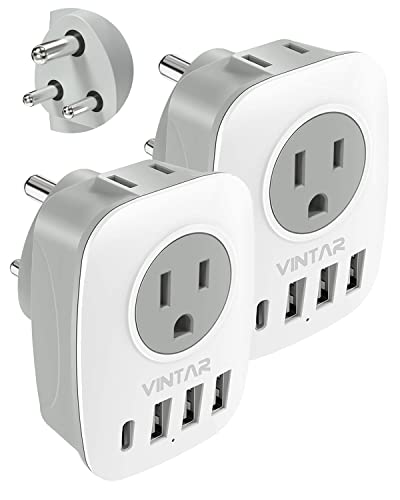 [2-Pack] US to India Plug Adapter