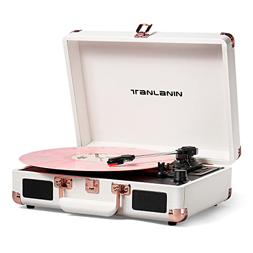 Vinyl Record Player Bluetooth Vintage 3-Speed Portable Suitcase Turntables