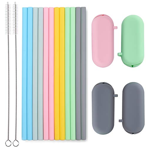 Sunseeke Silicone Straws Reusable - 18 Piece Set