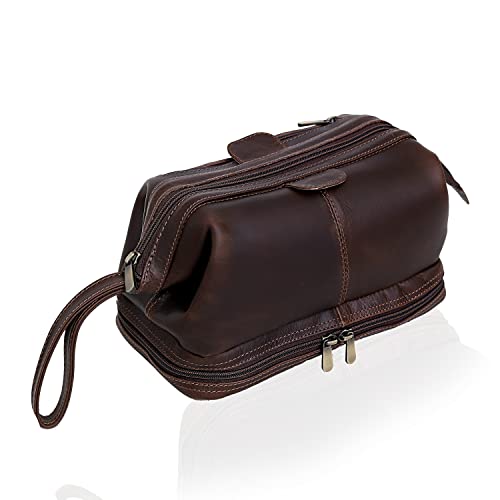 cuero Genuine Buffalo Leather Toiletry Bag