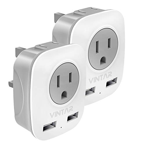 [2-Pack] VINTAR UK Ireland Travel Plug Adapter