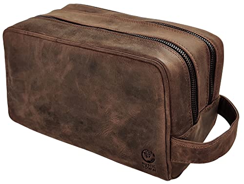 RUSTIC TOWN Leather Travel Toiletry Bag