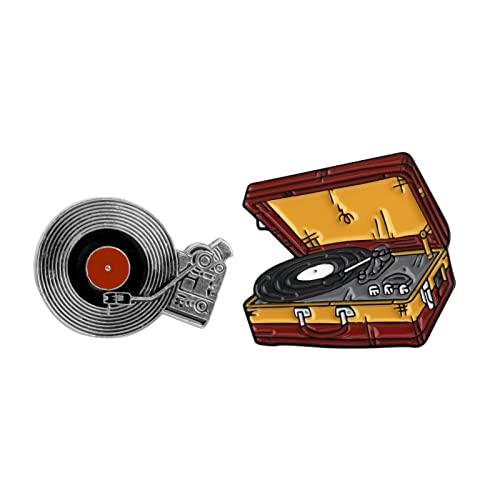 Gzrlyf Vinyl Record Pins Suitcase Record Player Enamel Brooch