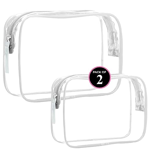 TSA Approved Toiletry Bag - Clear Makeup Bags Quart Size Travel