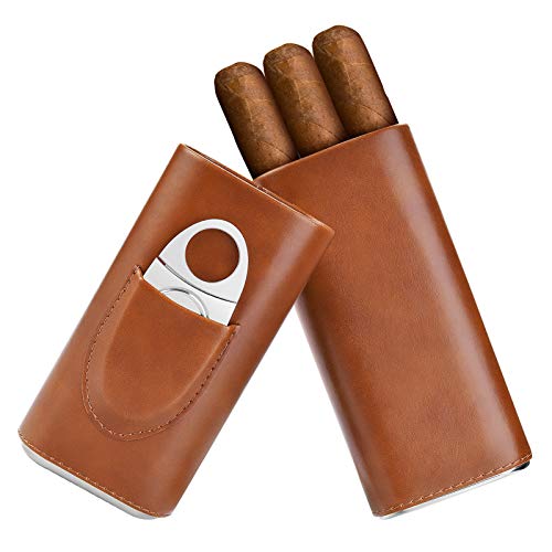 Cedar Wood Lined Cigar Travel Case with Cigar Cutter
