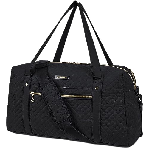 Quilted Weekender Overnight Bag for Women with Laptop Compartment