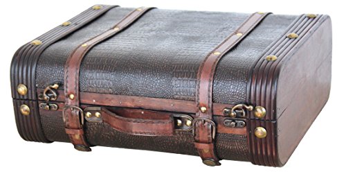 Vintage Wooden Leather Suitcase