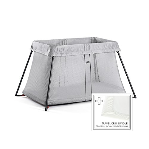 BABYBJORN Travel Crib Light - Silver Bundle Pack