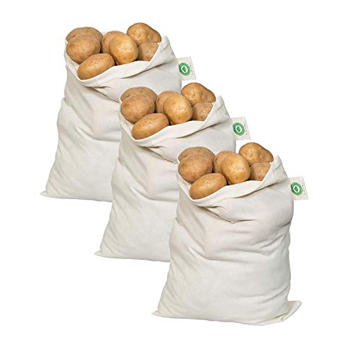 Organic Cotton Potato Storage Bags - Keep Produce Fresh and Sustainable