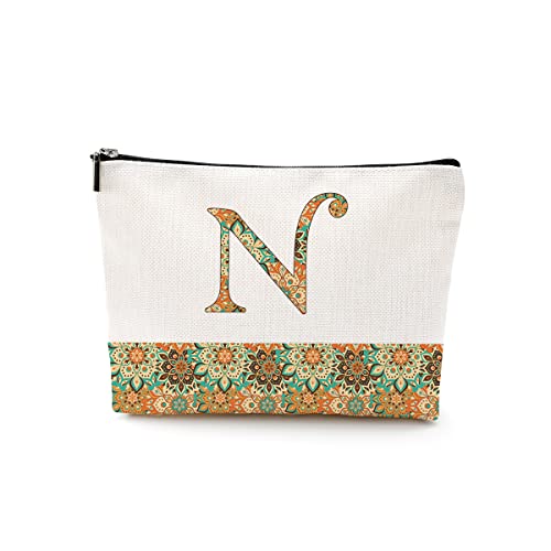 Hippie Initial N Monogram Makeup Bag