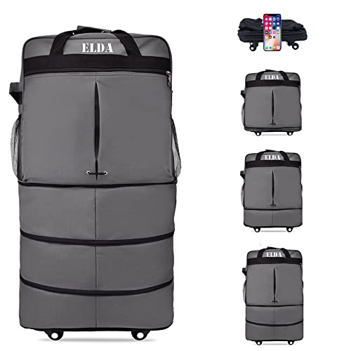 ELDA Expandable Luggage Suitcase Rolling Duffel Bag