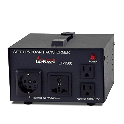 LiteFuze 1500W Voltage Converter Transformer