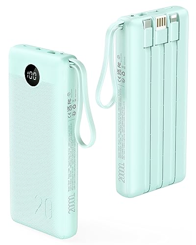 VRURC Portable Charger with Built-in Cable