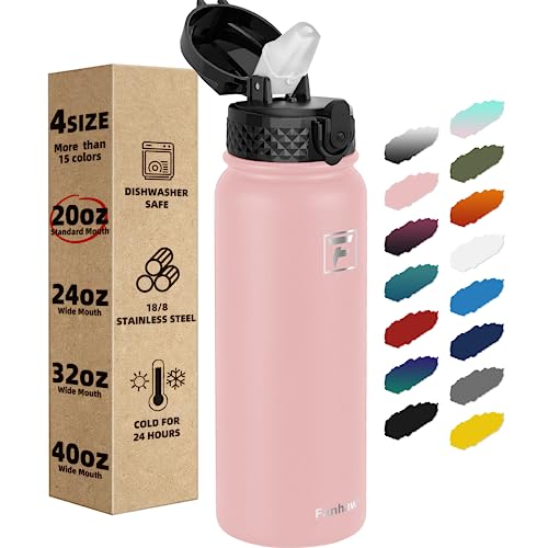 Fanhaw Insulated Water Bottle with Straw