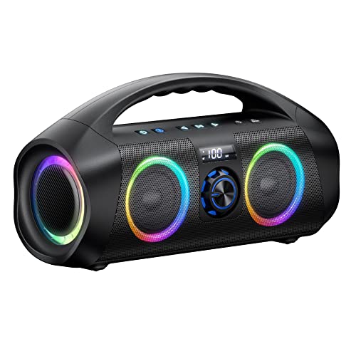 Portable Bluetooth Speaker with Booming Bass and Beat-Driven Lights