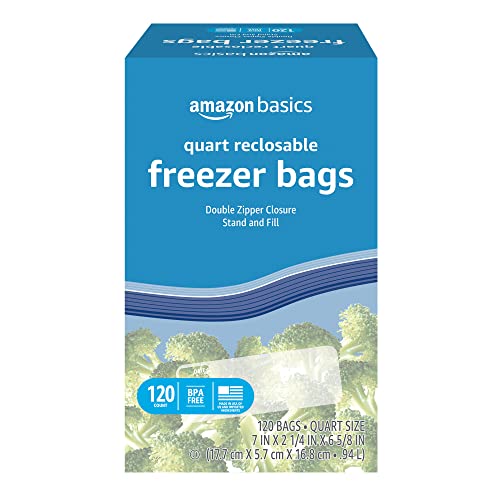 Amazon Basics Freezer Quart Bags
