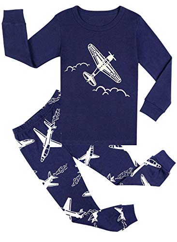 Little Hand Boys Glow-in-The-Dark Airplane Pajamas Set