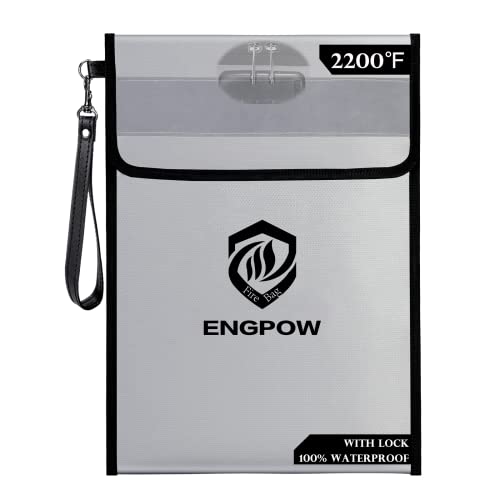 ENGPOW Fireproof Document Bag with Lock