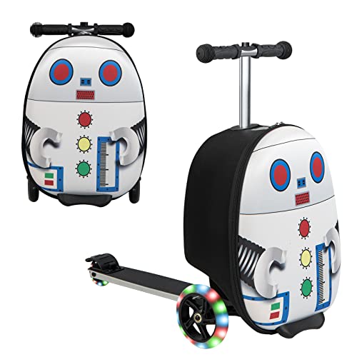 Blue Monster Scooter Luggage: 2-in-1 Ride and Roll Suitcase