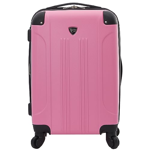 Travelers Club Chicago Expandable Luggage, Hot Pink, 20" Carry-On