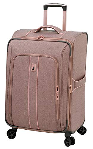 LONDON FOG Rose Charcoal Herringbone Spinner Luggage