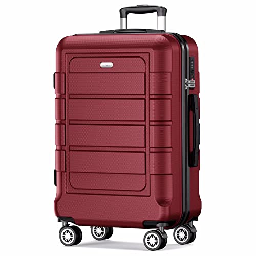 SHOWKOO Durable Hardside Suitcase with Double Spinner Wheels