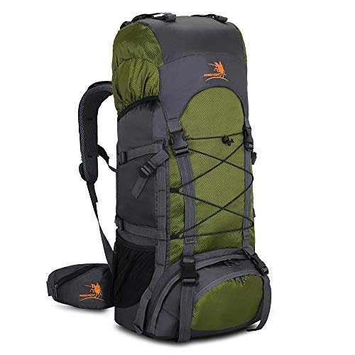 Bseash 60L Hiking Backpack with Rain Cover (Green)